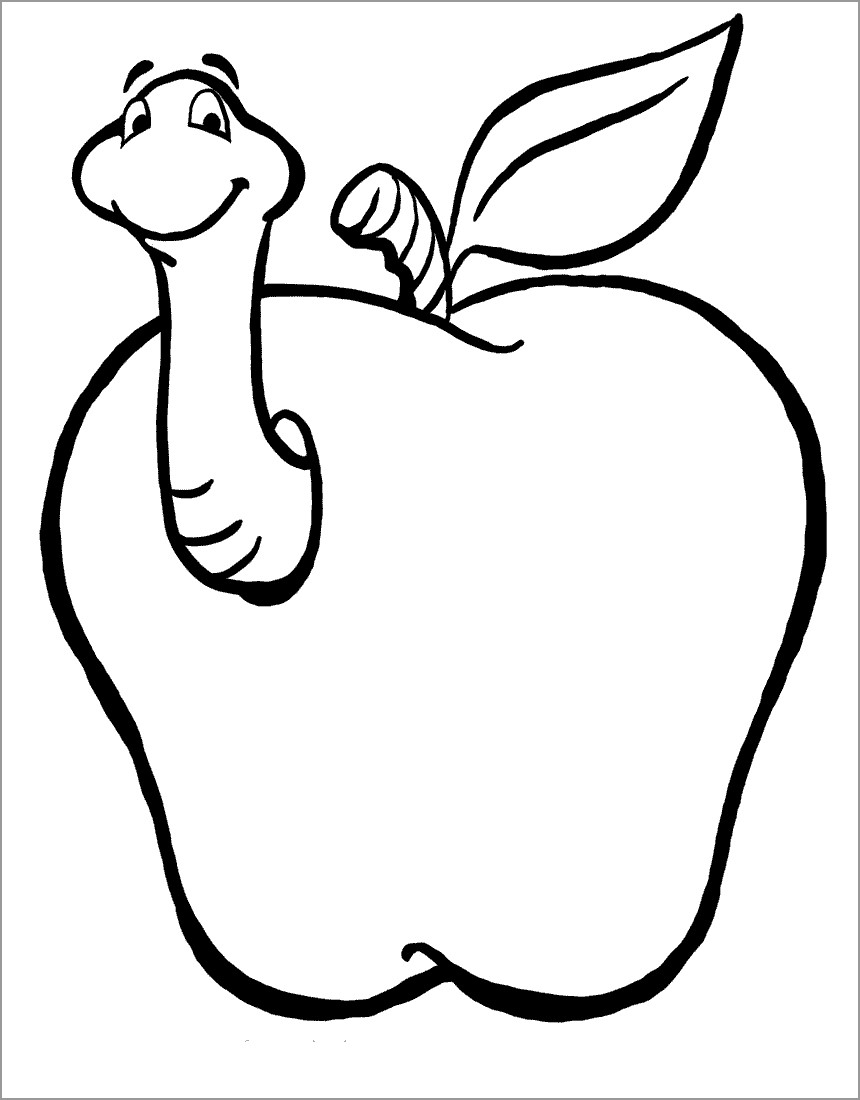 free printable apple coloring page