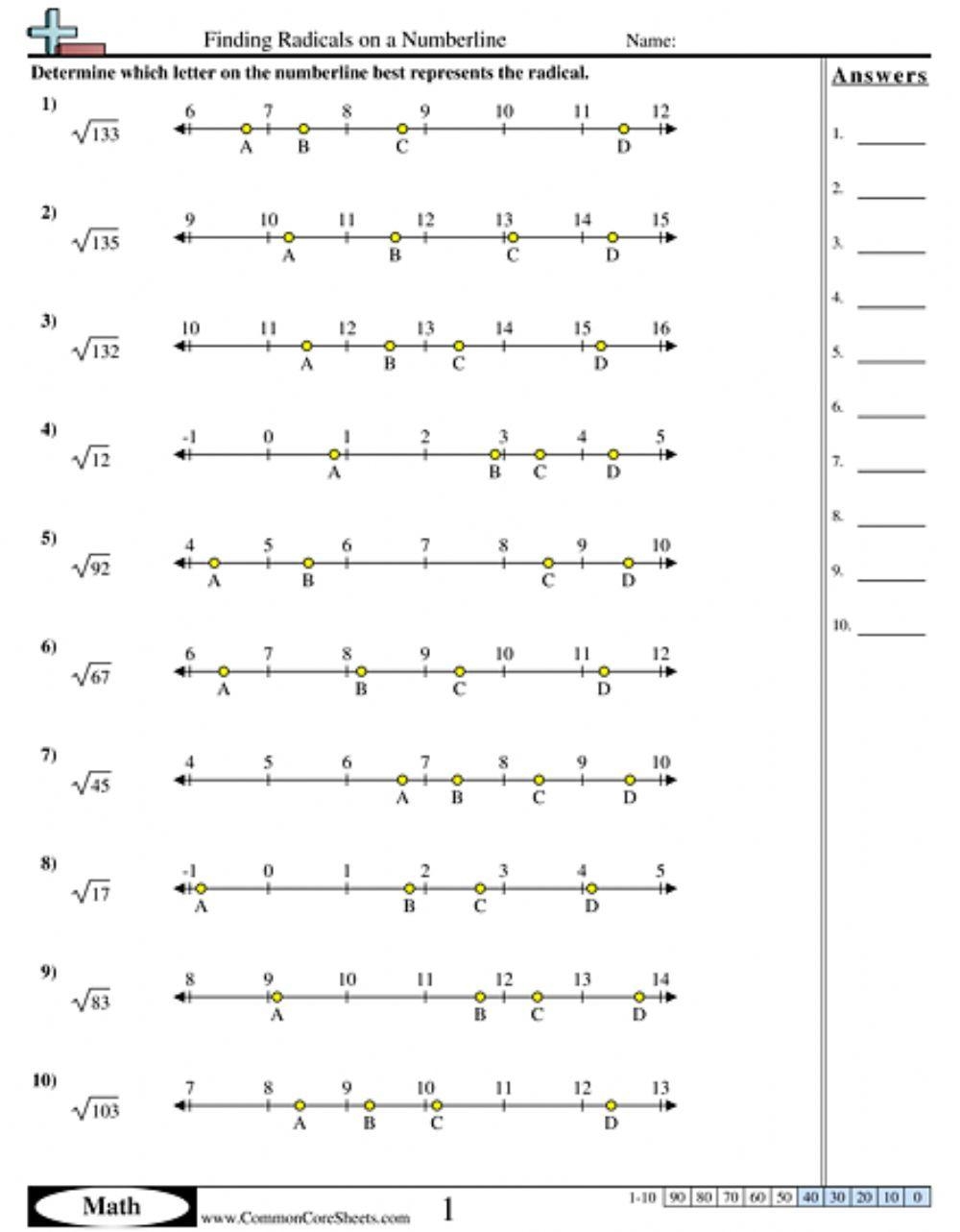 approximating square roots worksheet