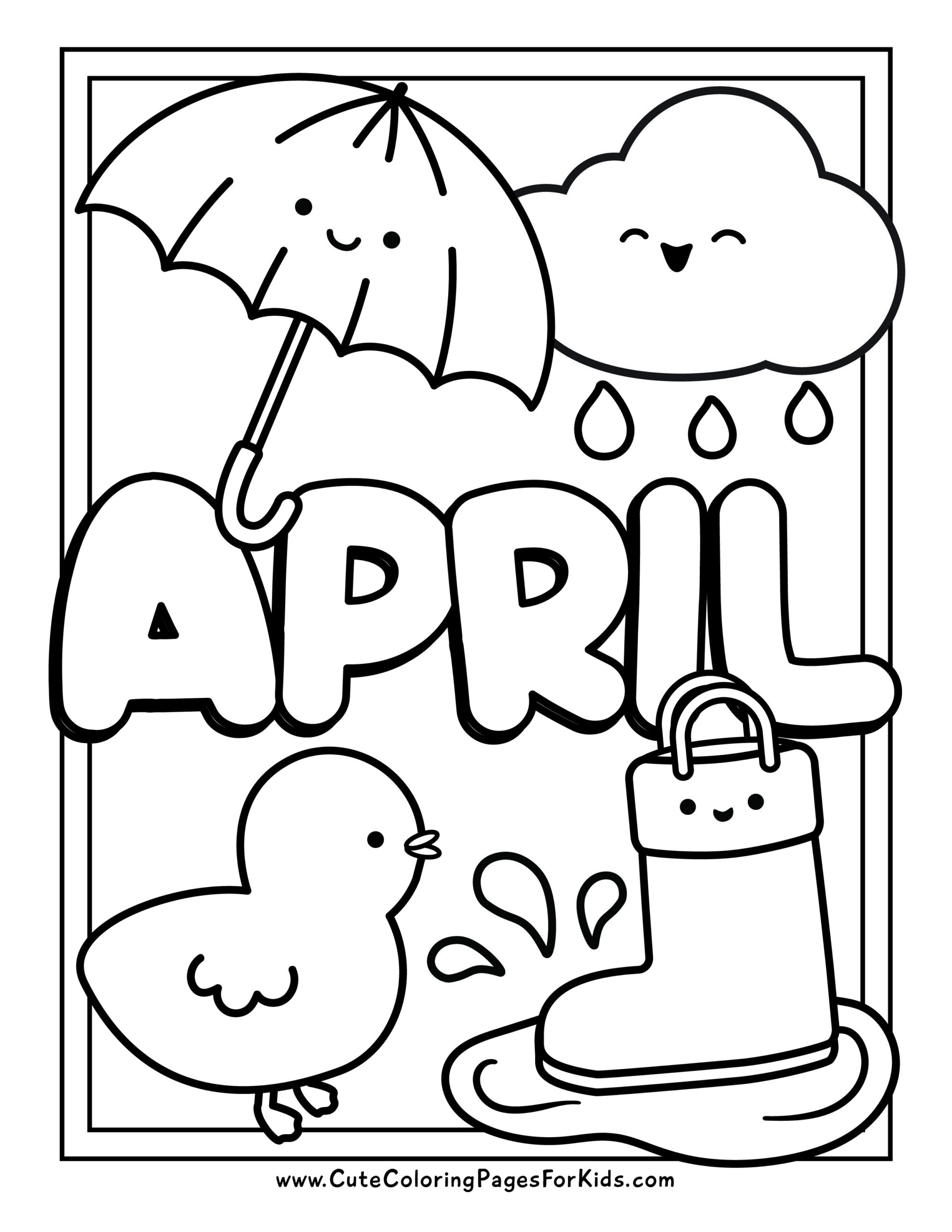 April Coloring Pages Cute Coloring Pages For Kids