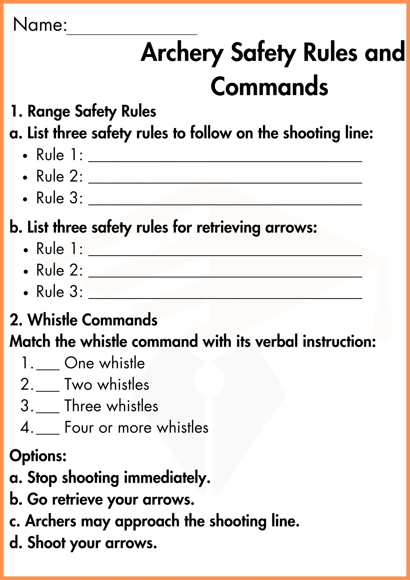 Archery Merit Badge Worksheet