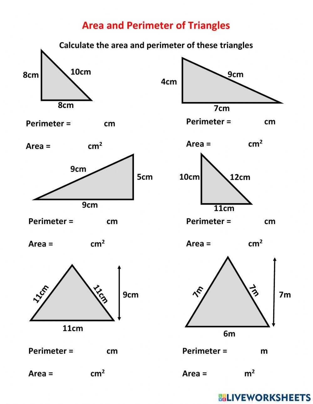 Area Of Triangles Worksheets Worksheets Library