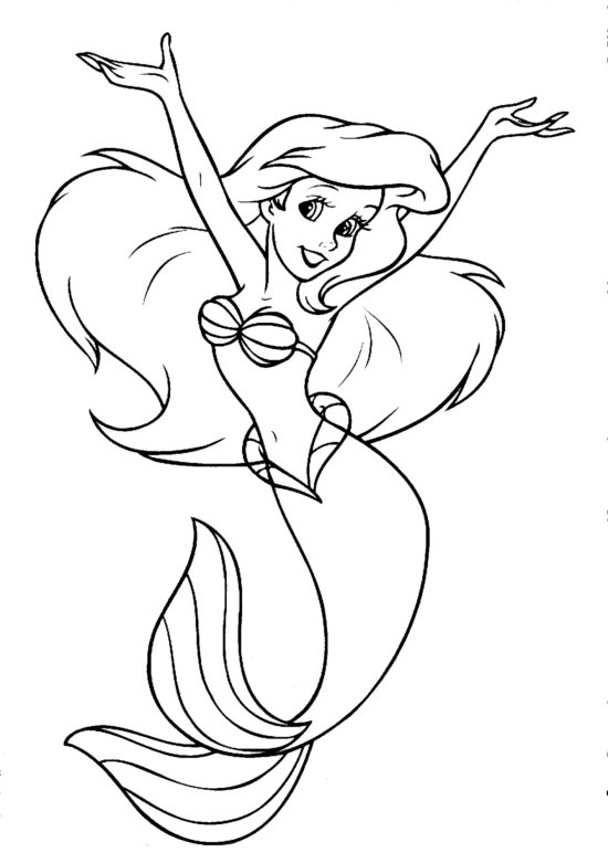 free ariel coloring pages