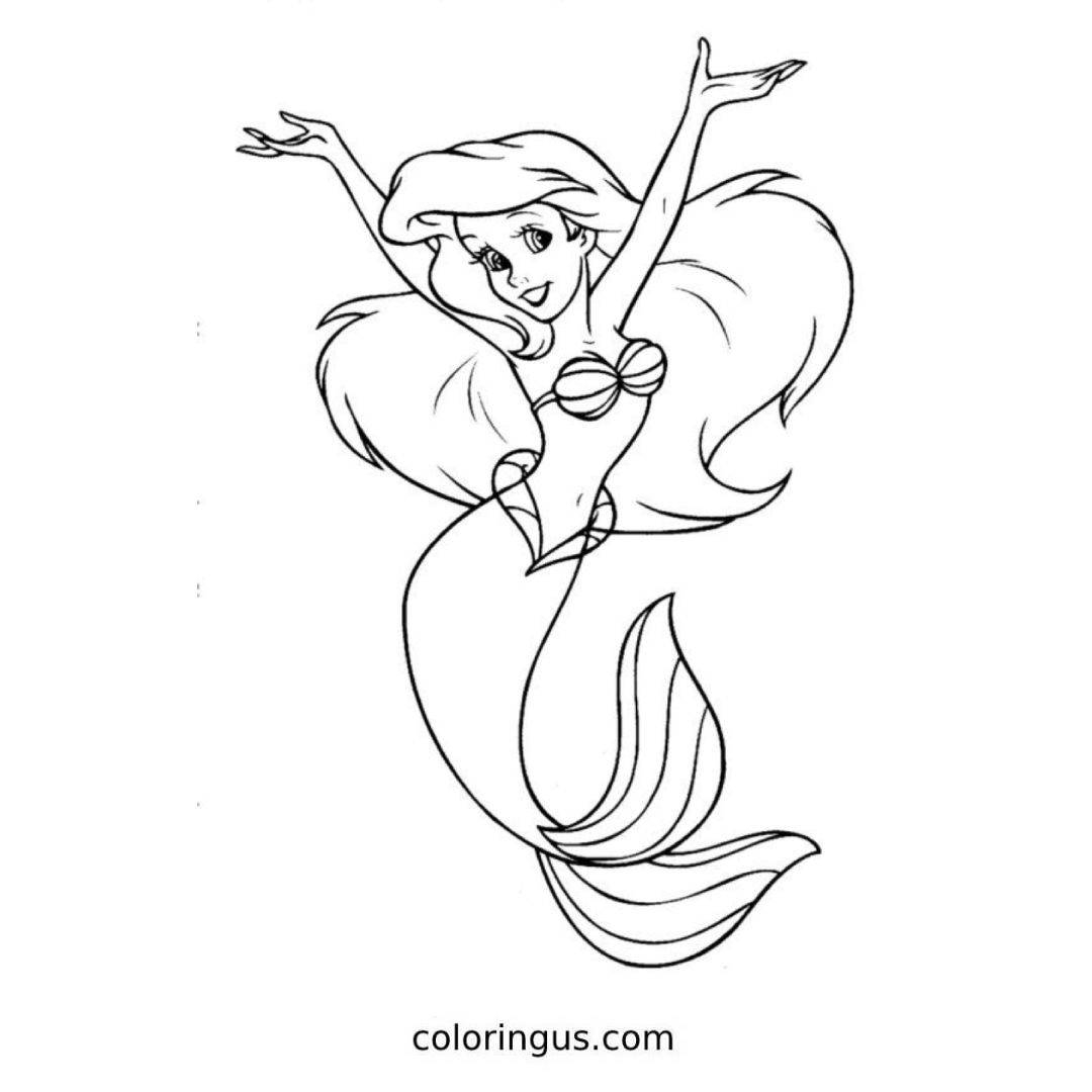 ariel free printable coloring pages