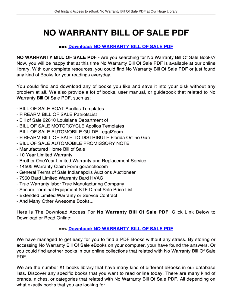 As Is No Warranty Form Fill Out Sign Online DocHub