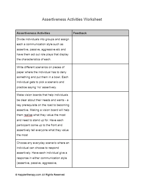 Assertiveness Get gg Getselfhelp co uk Worksheets Library
