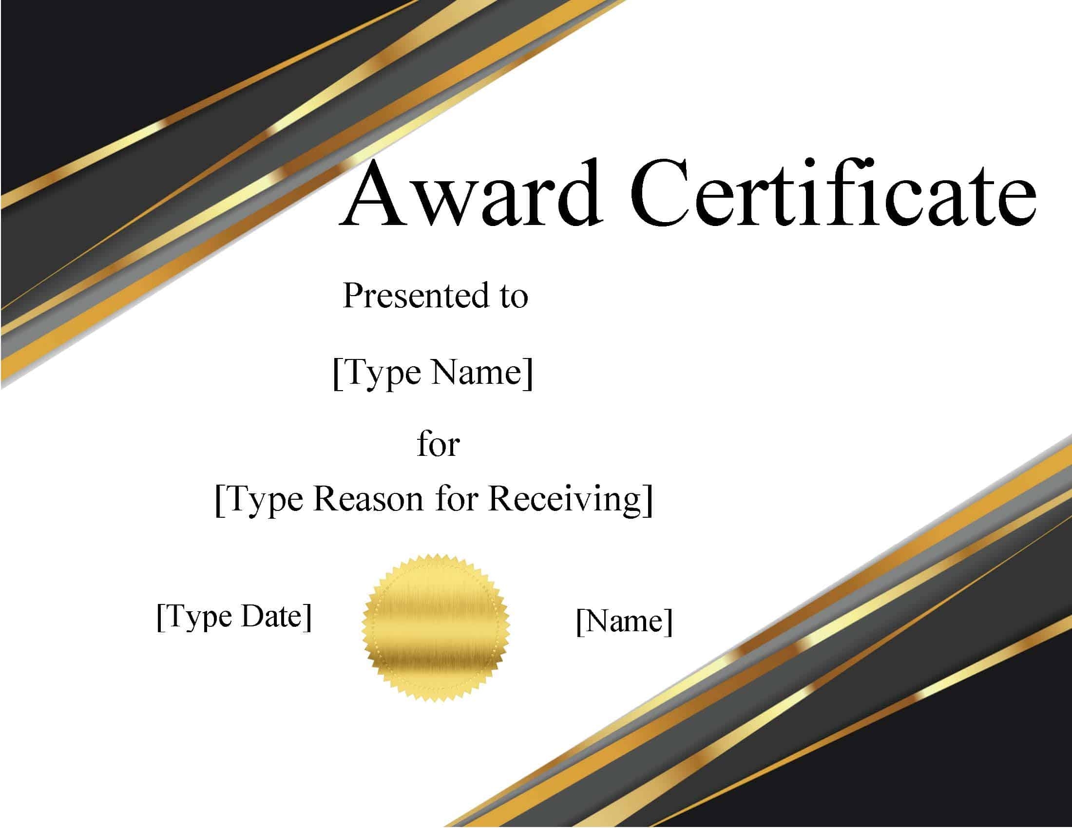 Award Certificate Templates Word 22 Sarseh