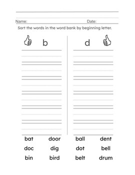 B D Reversal Worksheets By Deep Roots Learning Solutions Inc TPT