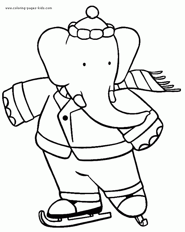Babar Color Page Cartoon Color Pages Printable Cartoon Coloring 