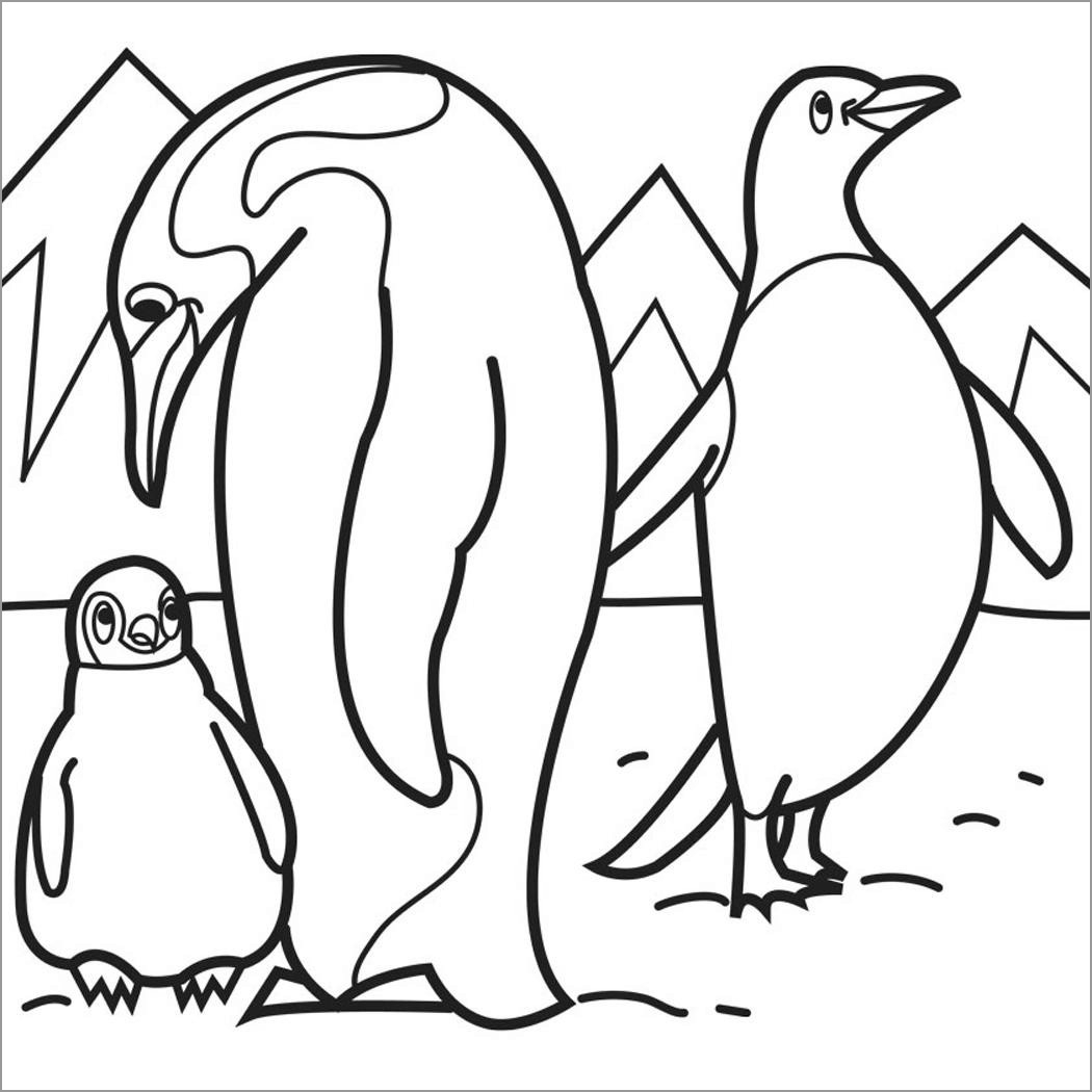 Baby Penguin Coloring Page ColoringBay