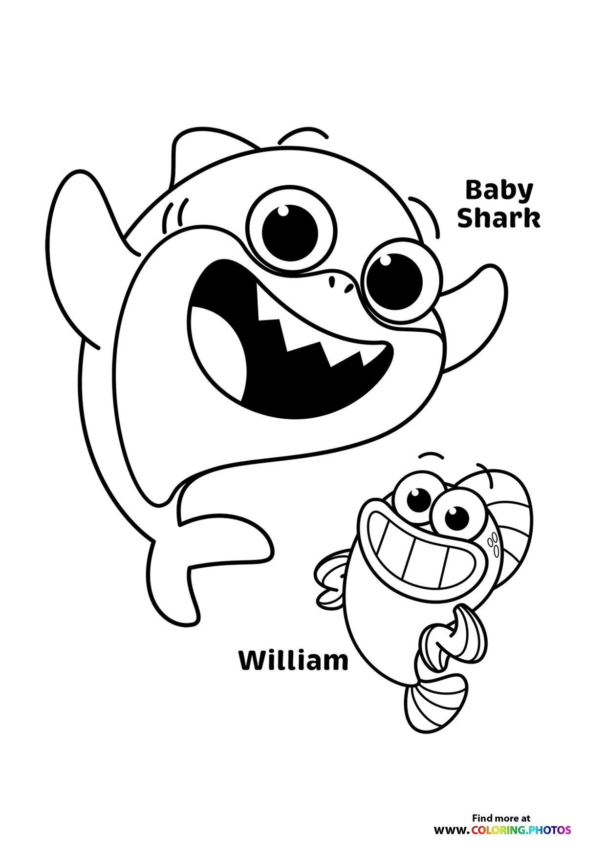 free baby shark coloring pages