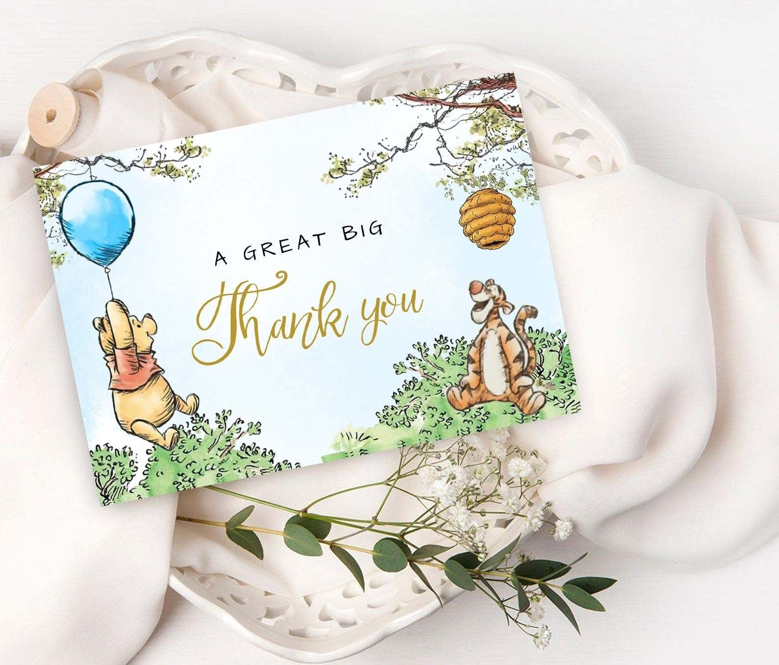 winnie the pooh thank you cards printable