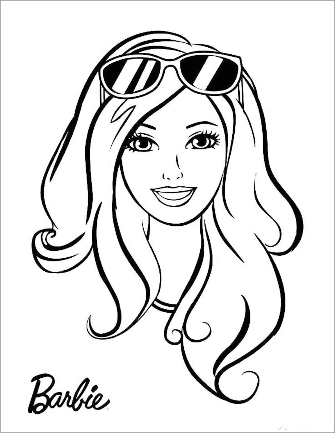 Barbie Face Coloring Page ColoringBay