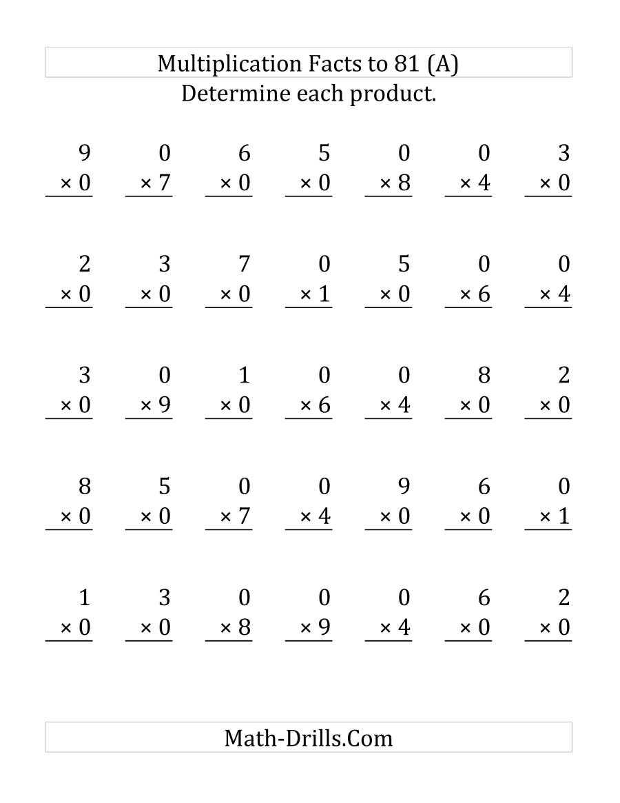 8 multiplication facts worksheet