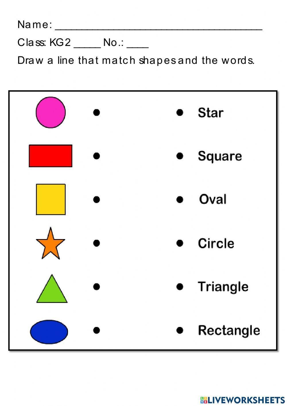 Basic Shapes Worksheet For Kindergarten Live Worksheets Worksheets