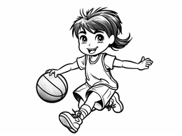 Basketball Time Coloring Page Coloring Page