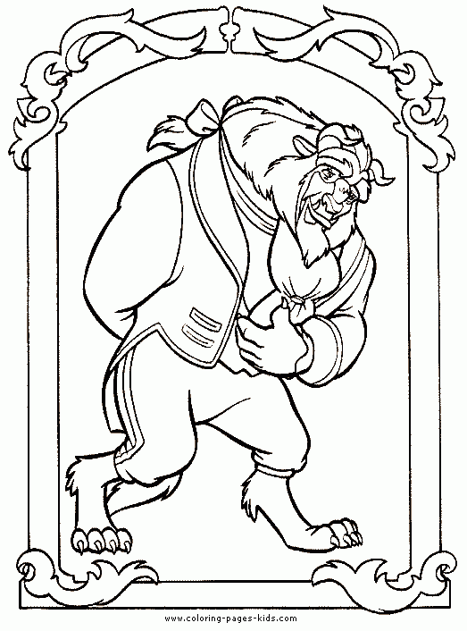 free beauty and the beast coloring pages