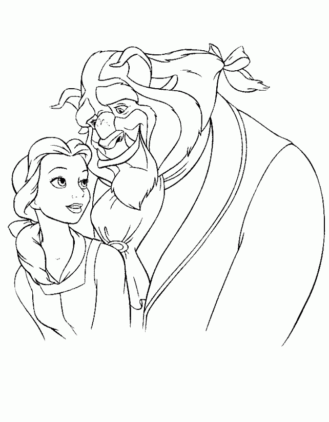 Beauty Beast Coloring Pages Coloring Home