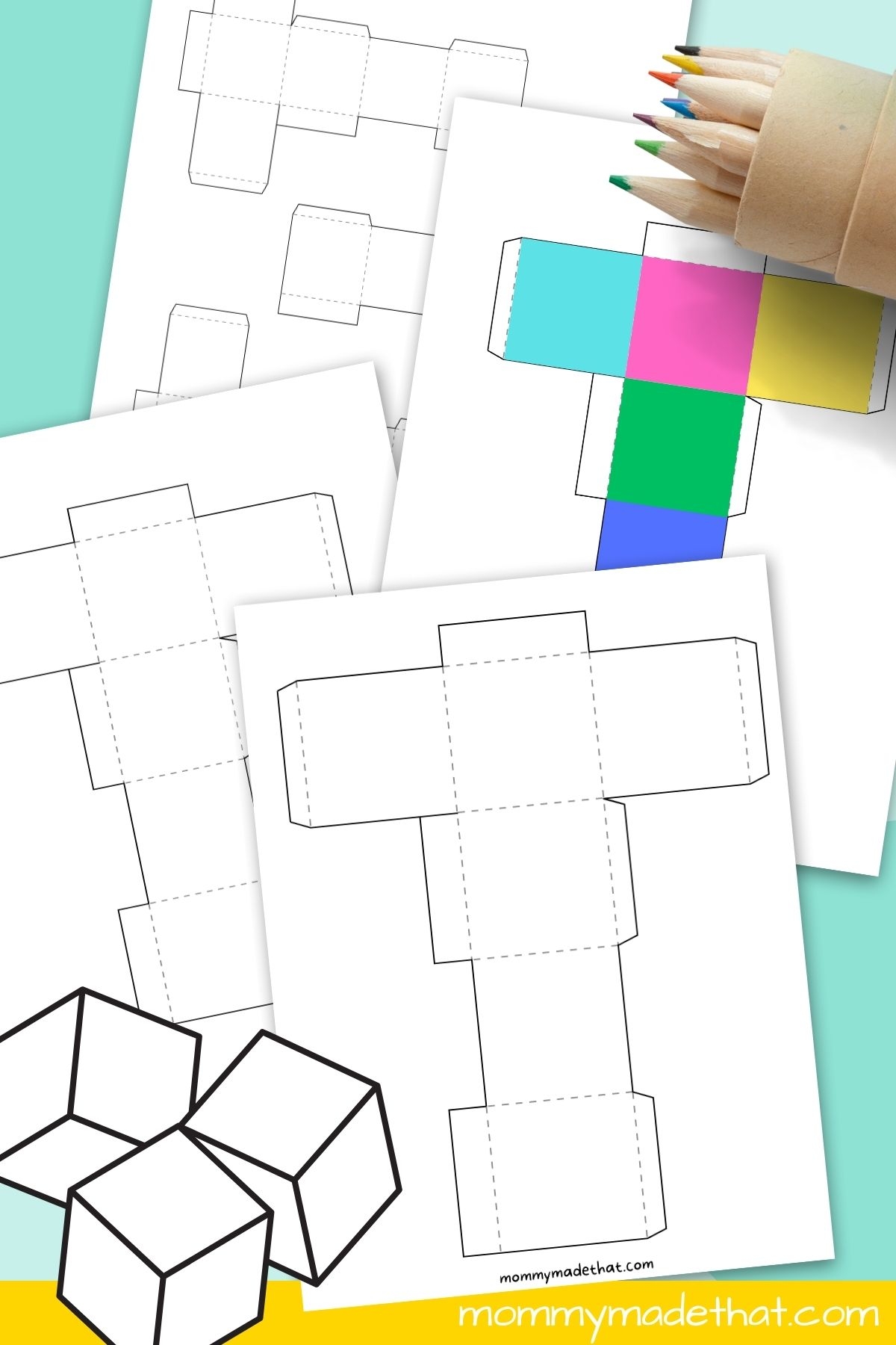 Bee Cube Box Template Printable PDF SVG Cut File By 50 OFF