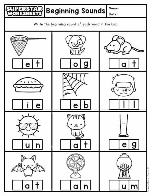 Beginning And Ending Sounds Kindergarten ELA Worksheets And 