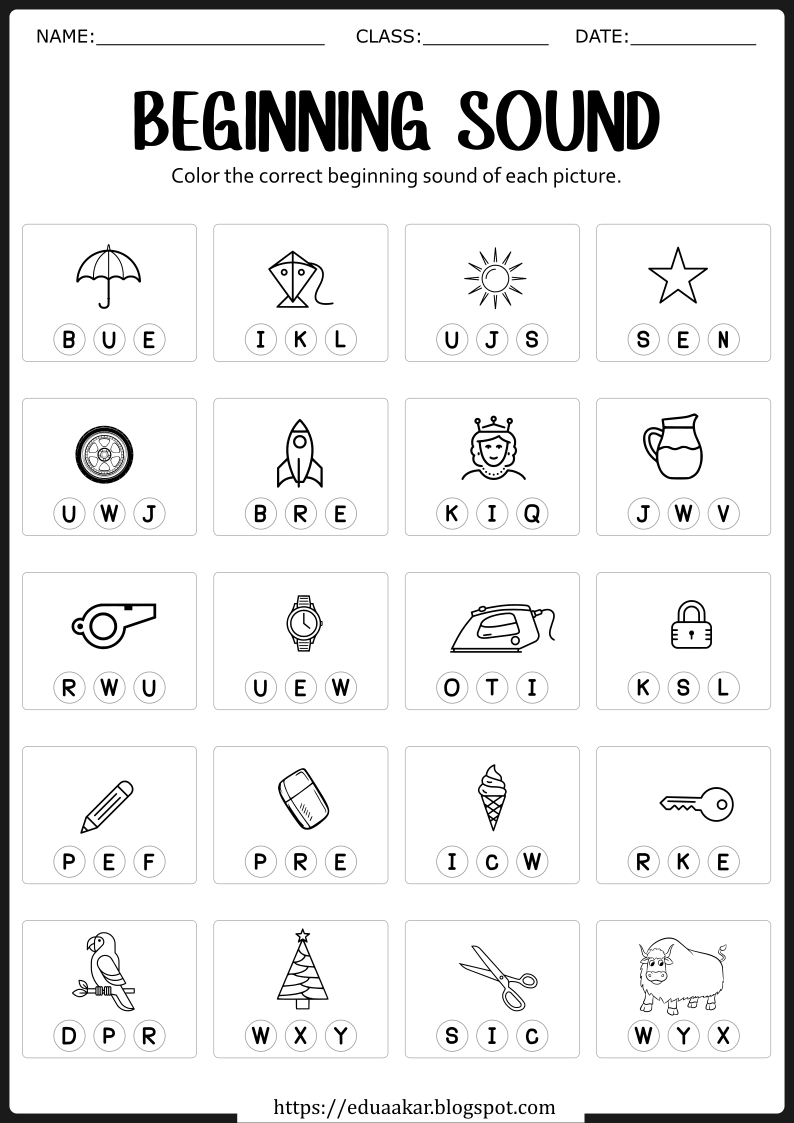Beginning Sounds Worksheets For Kindergarten Worksheets Library