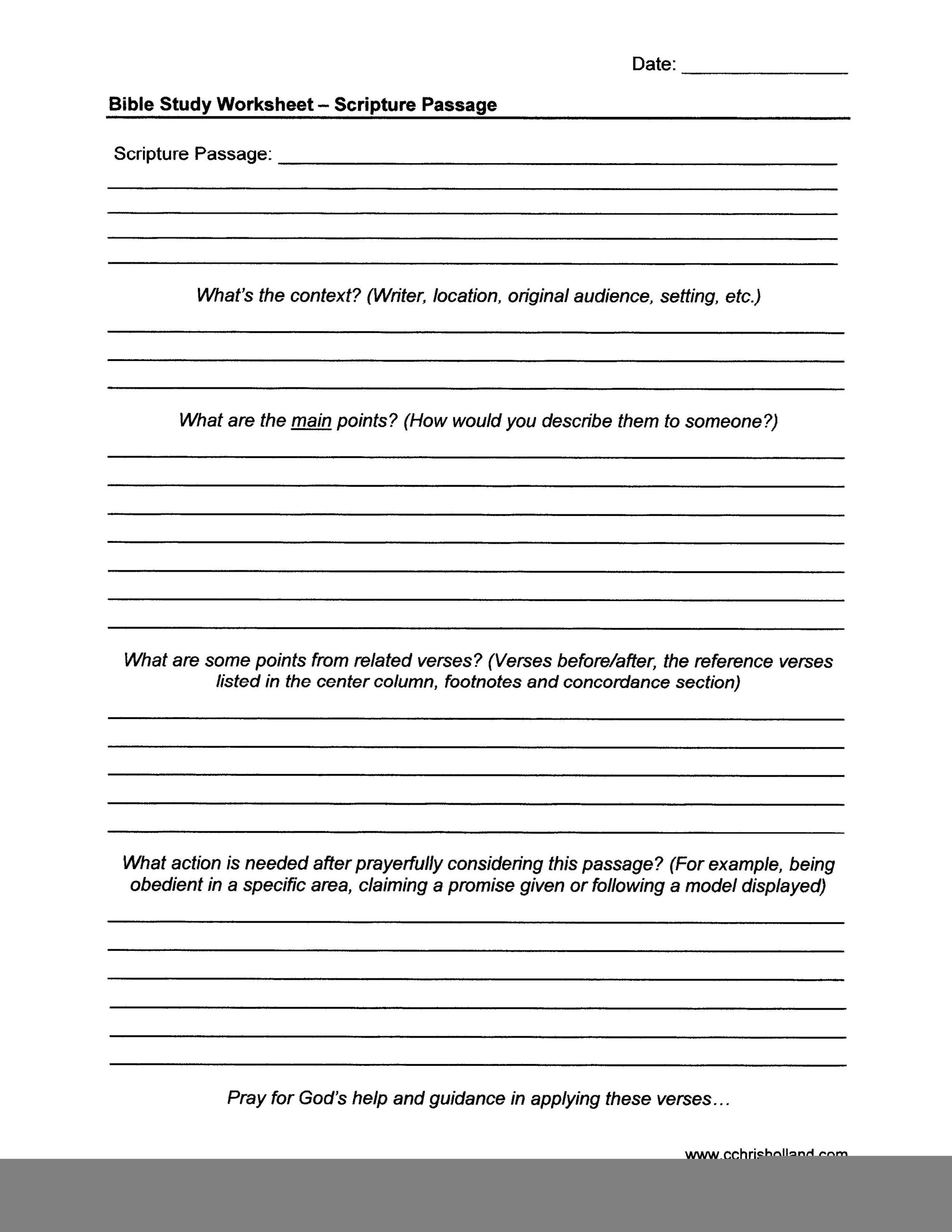 Bible Study Worksheet Forms For Download Organize Planner Free 