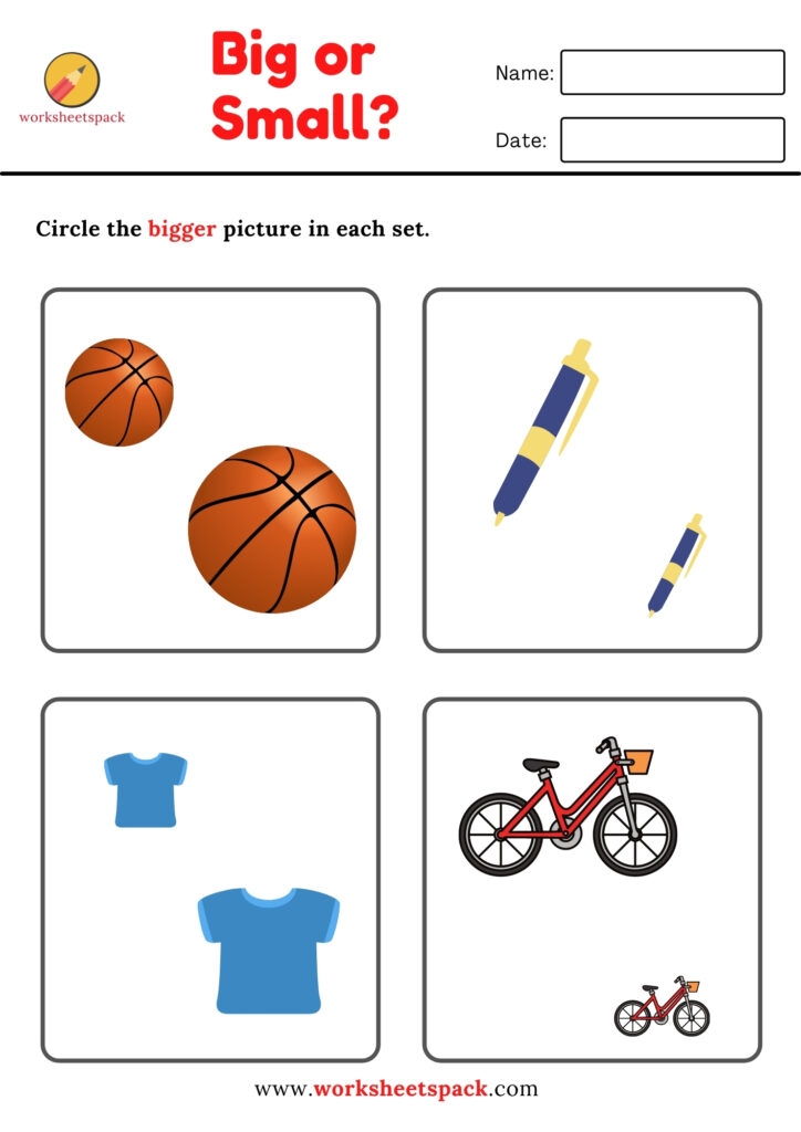 Big And Small Worksheet Digital Worksheets Library