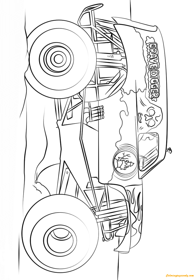 Big Grave Digger Monster Truck Coloring Pages Monster Truck Coloring 