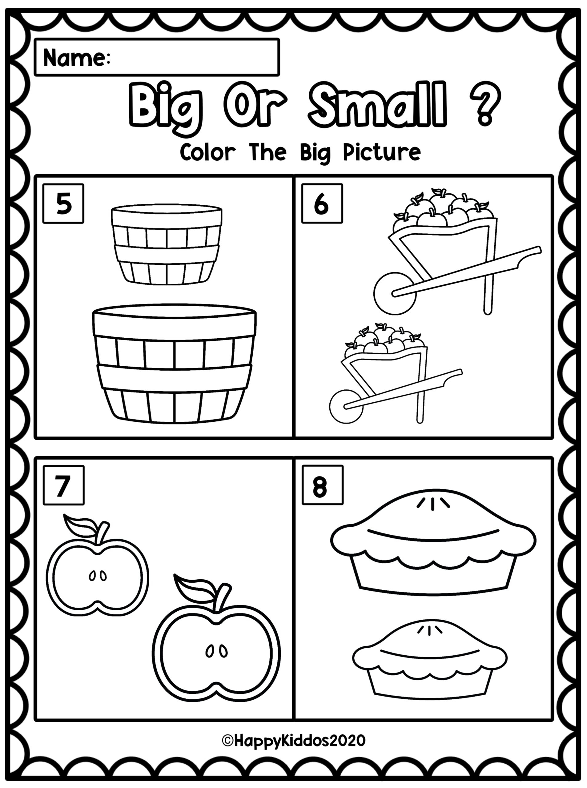 big and small worksheets
