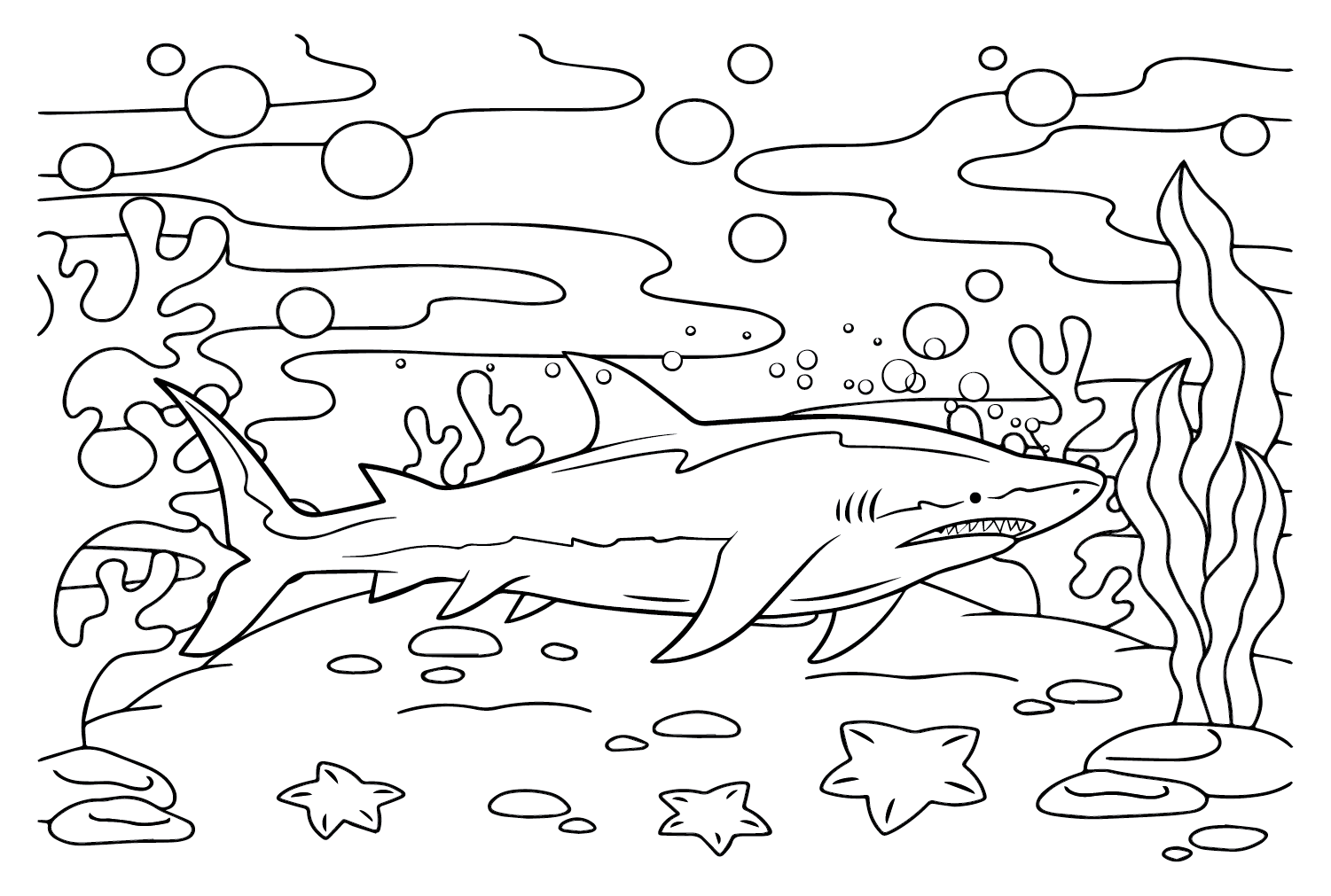 Biggest Great White Shark Coloring Page Free Printable Coloring Pages