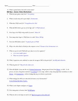 Bill Nye Genes Worksheet Beautiful Bill Nye Genes Video Guide By Jjms