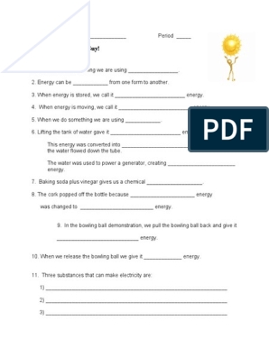 bill nye energy video worksheet