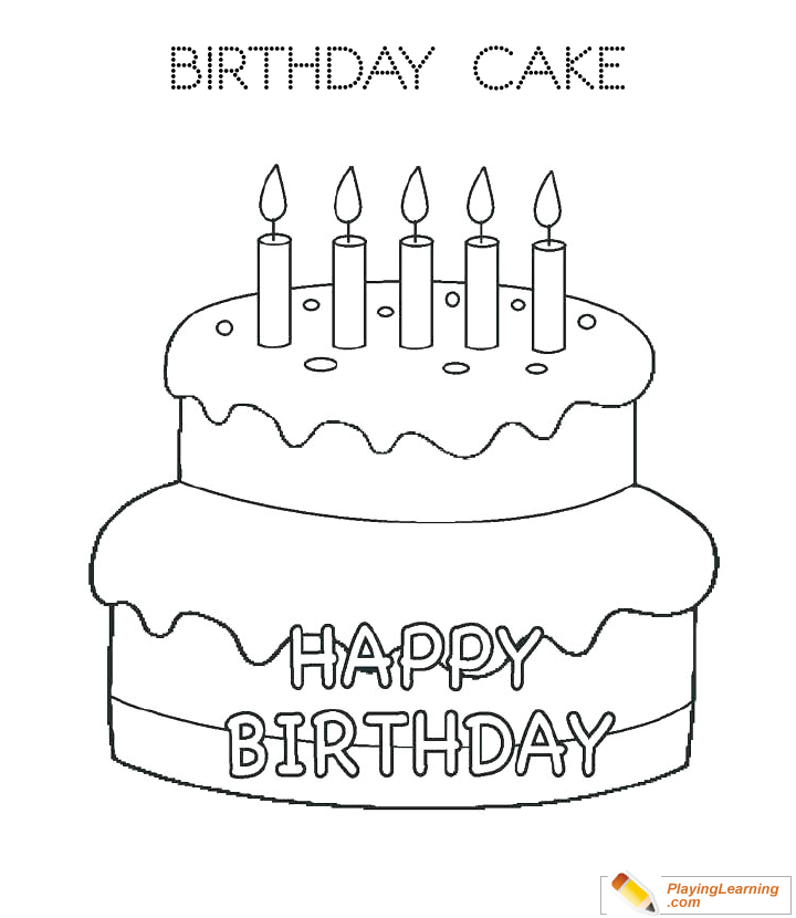 Birthday Cake Coloring Page 01 Free Birthday Cake Coloring Page
