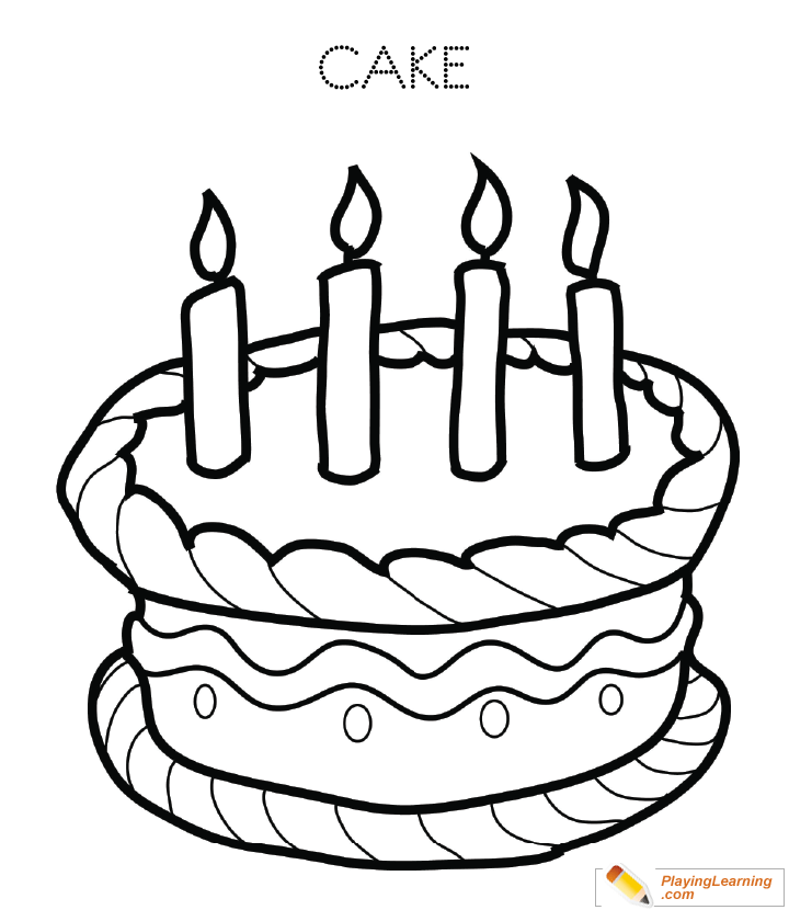 Birthday Cake Coloring Page 19 Free Birthday Cake Coloring Page