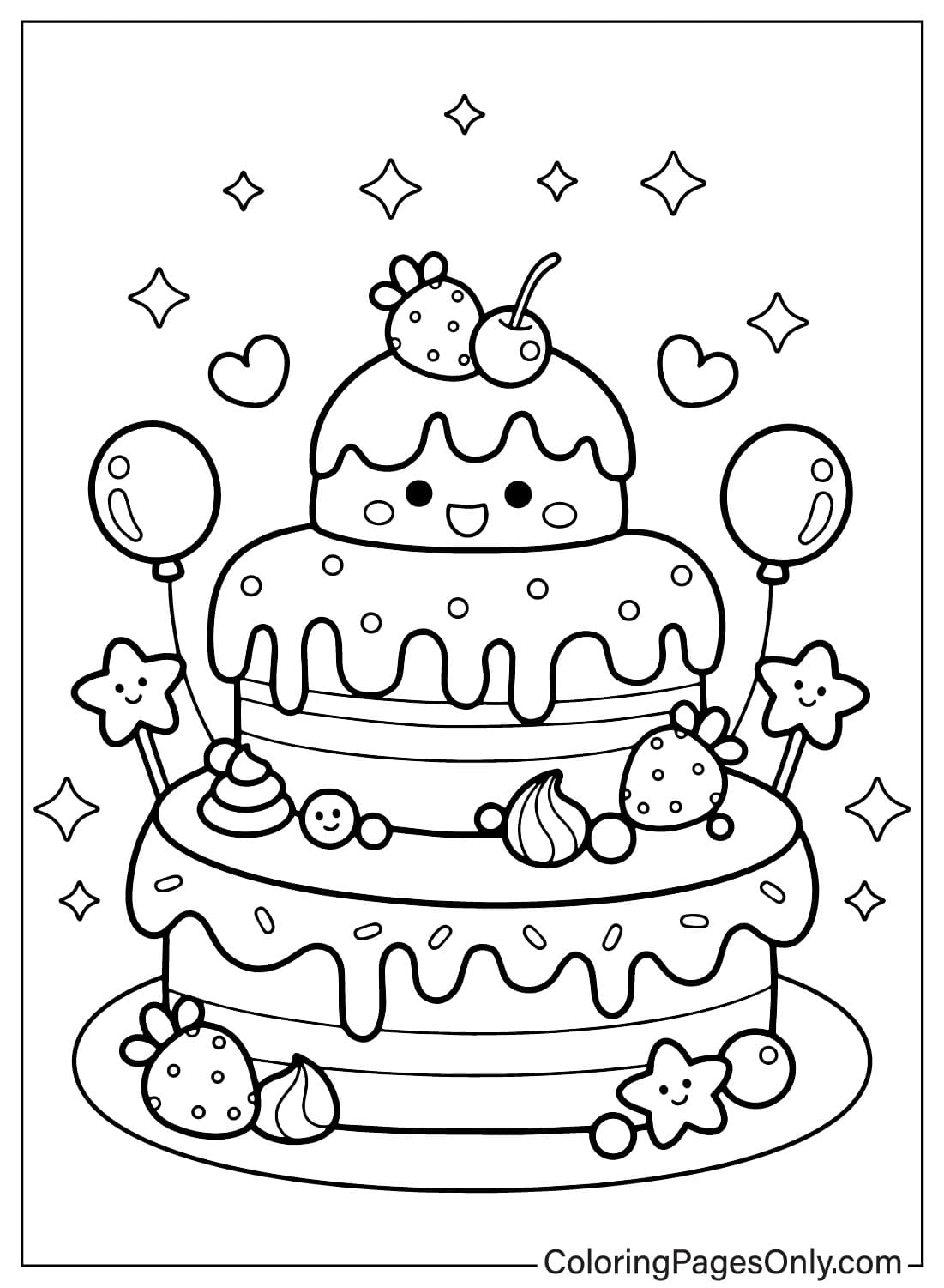 Birthday Cake Coloring Page Free Free Printable Coloring Pages