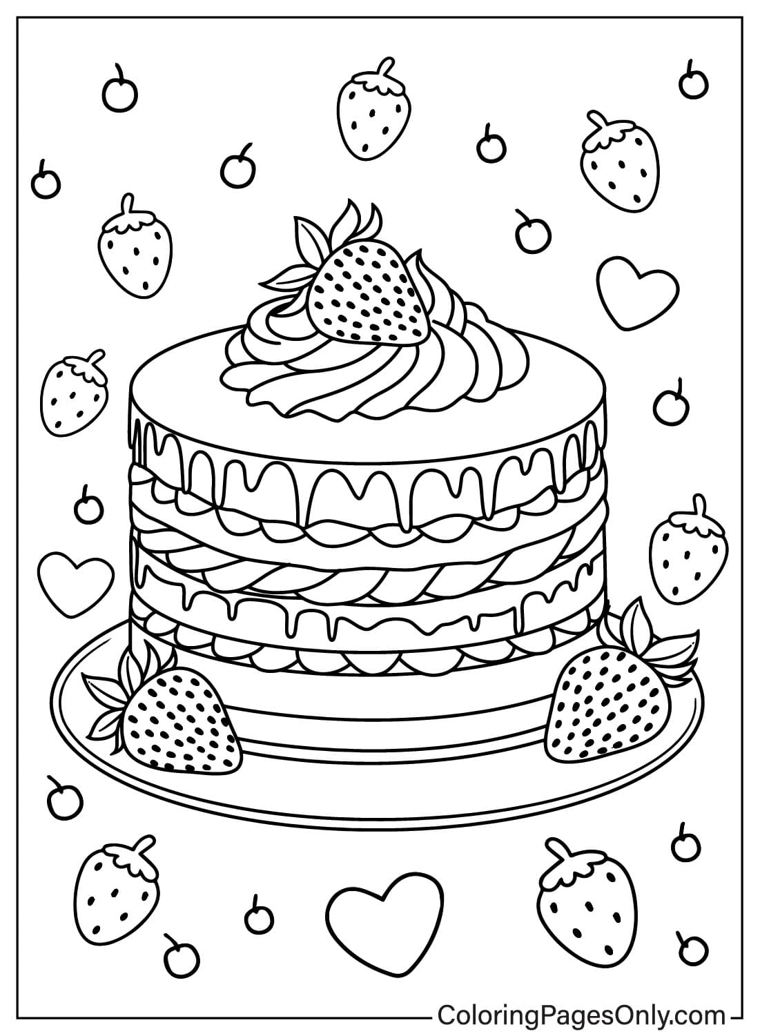 birthday cake coloring pages free