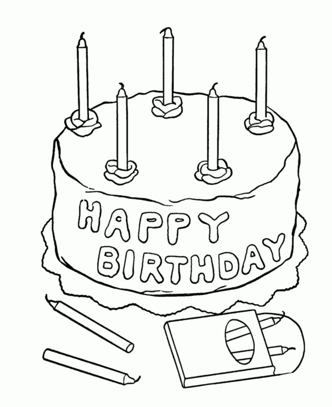 Birthday Cake Coloring Pages Coloring Home