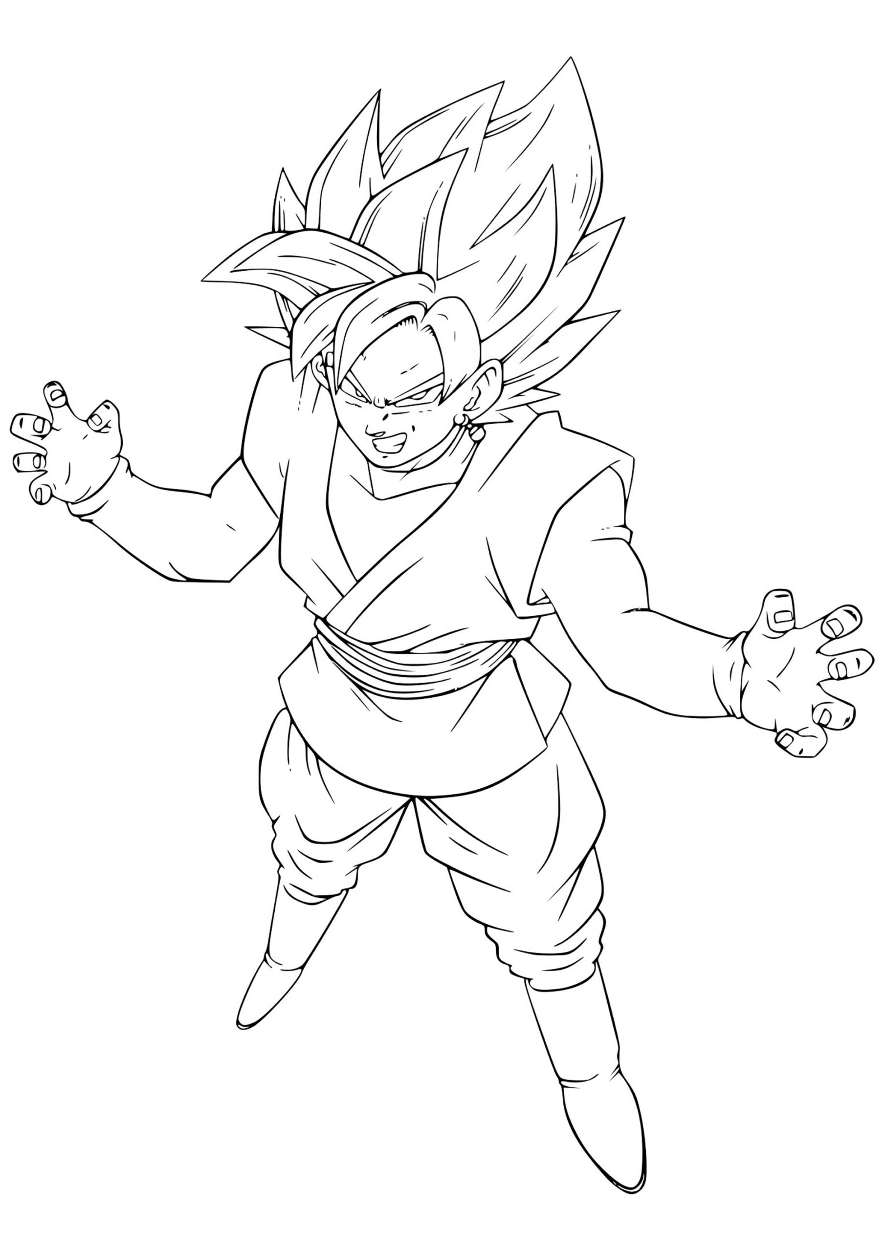 Black Pink Goku Dragon Ball Kids Coloring Pages
