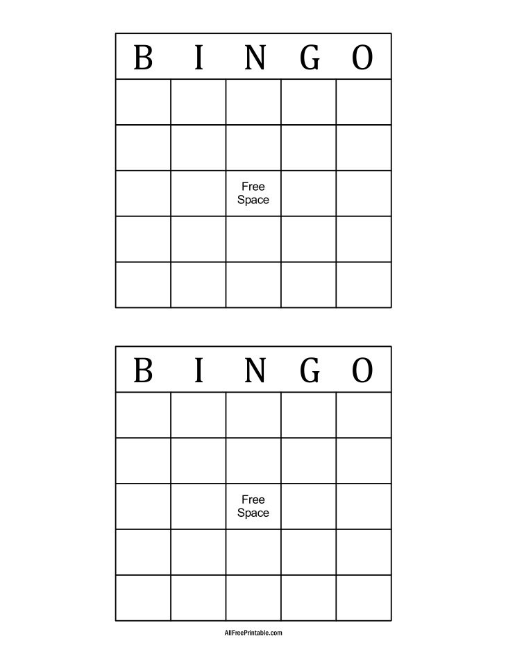 blank bingo template free