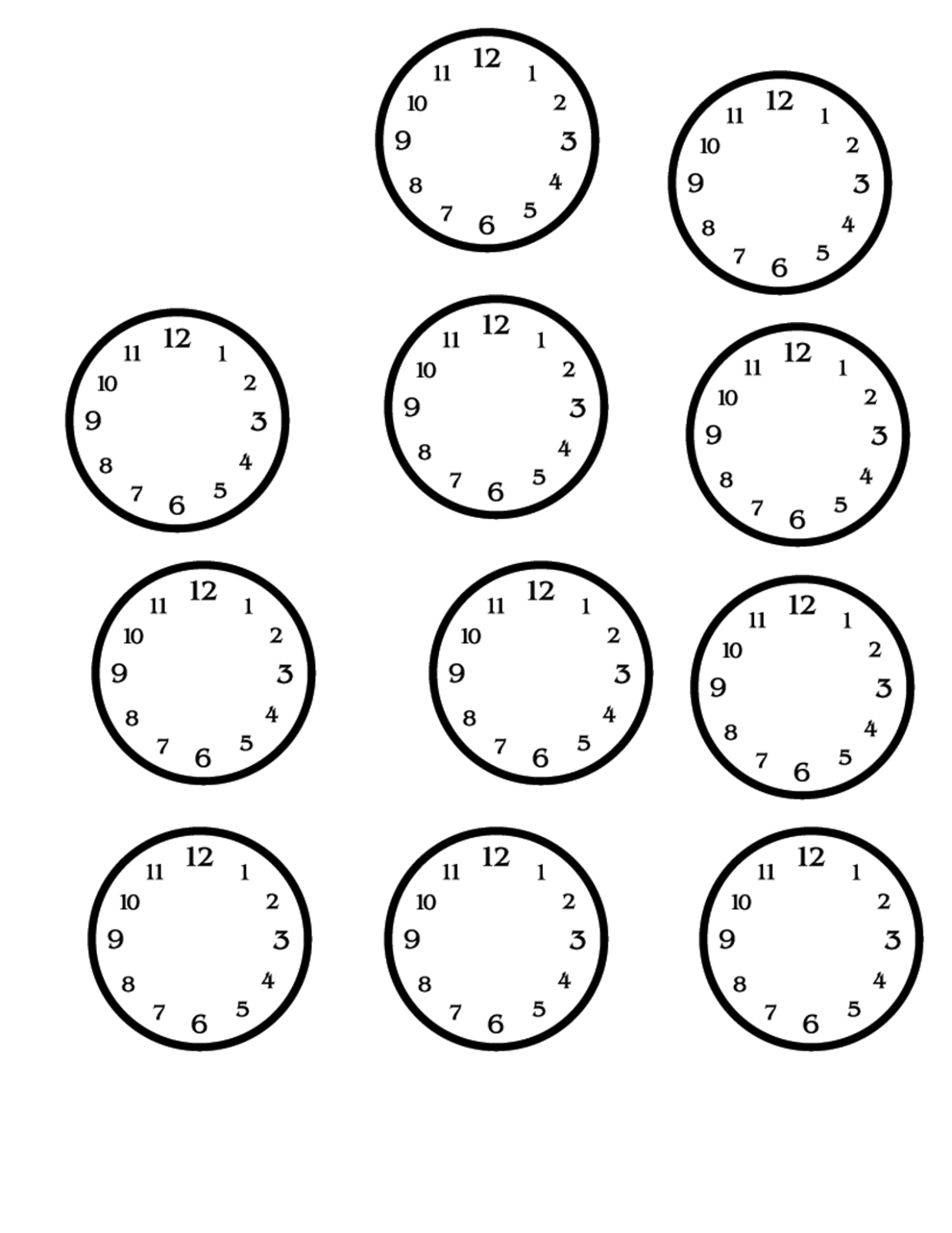 Blank Clock Faces Worksheet ClipArt Best