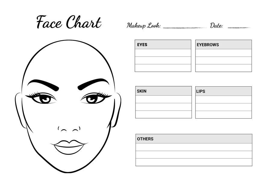 Blank Face Template Printable Makeup Printable Online