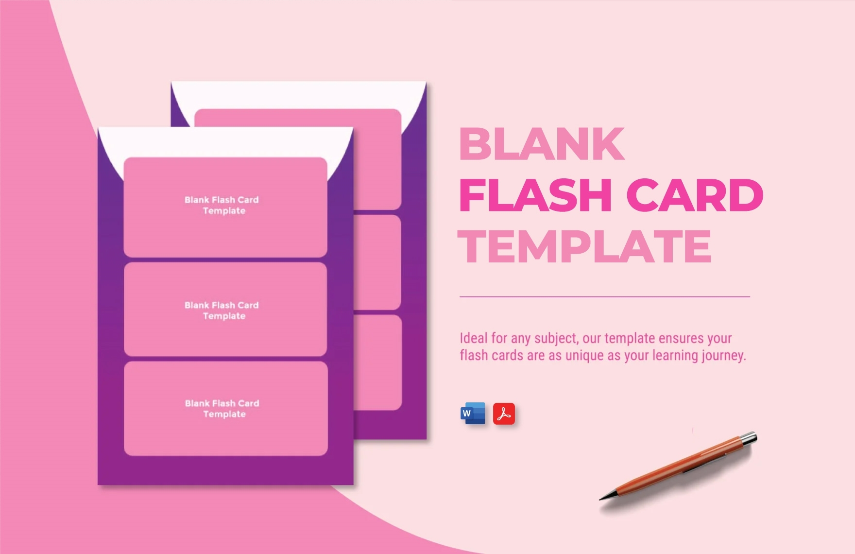 Blank Flash Card Template In Word PDF Download Template