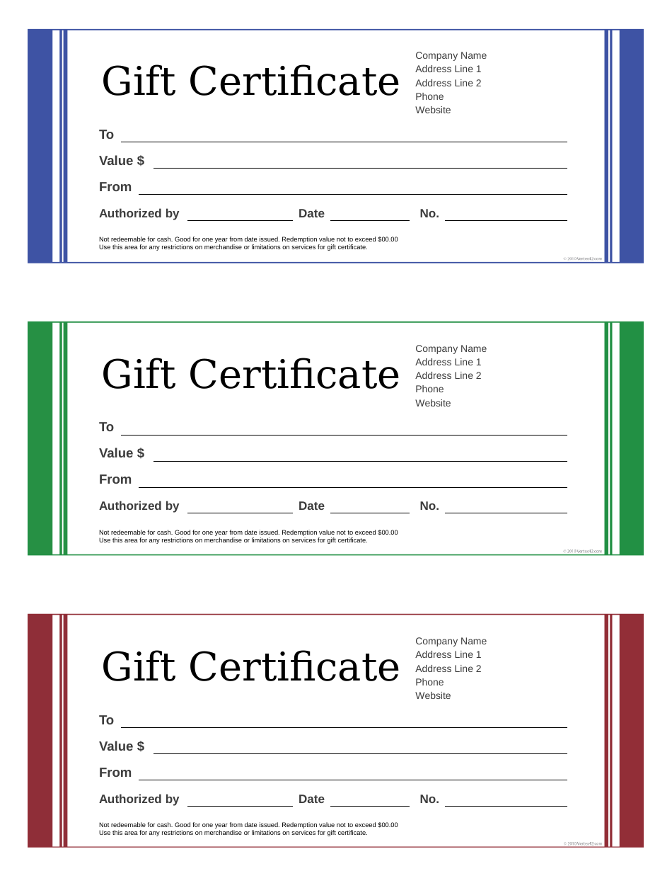 Blank Gift Certificate Template Download Printable PDF Templateroller