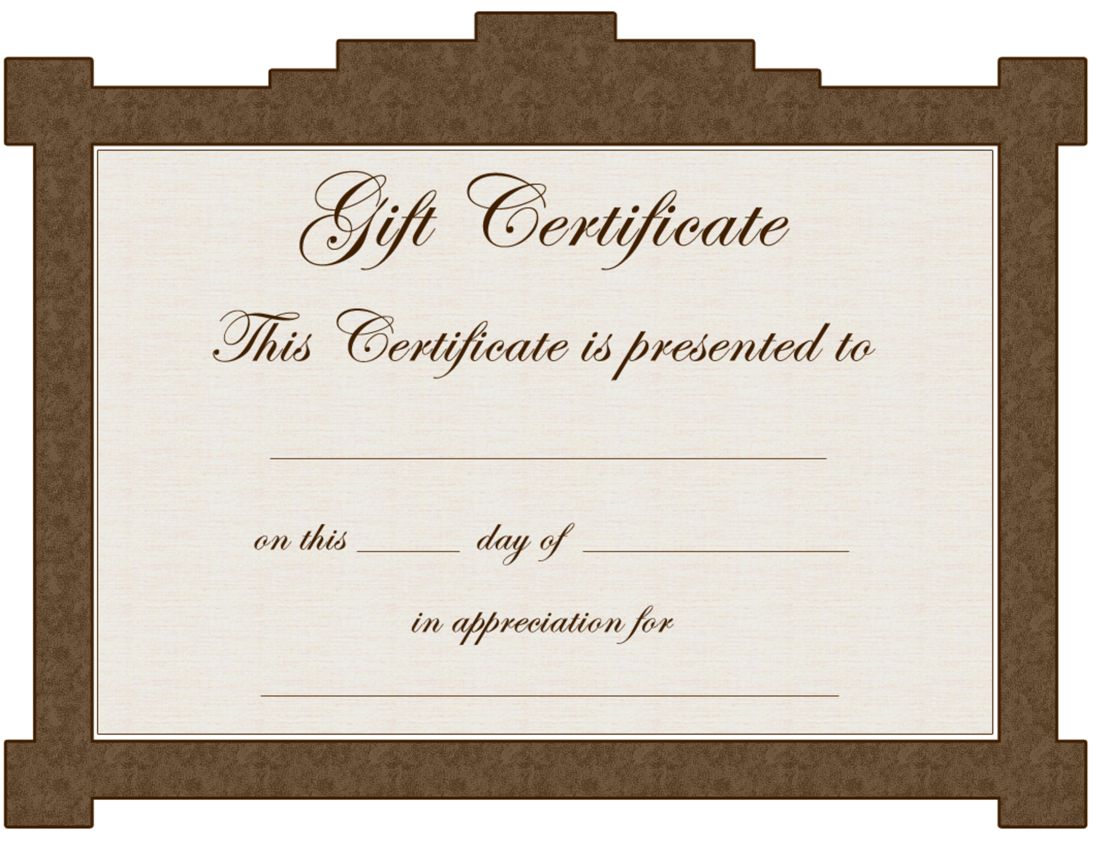 Blank microsoft word gift certificate template