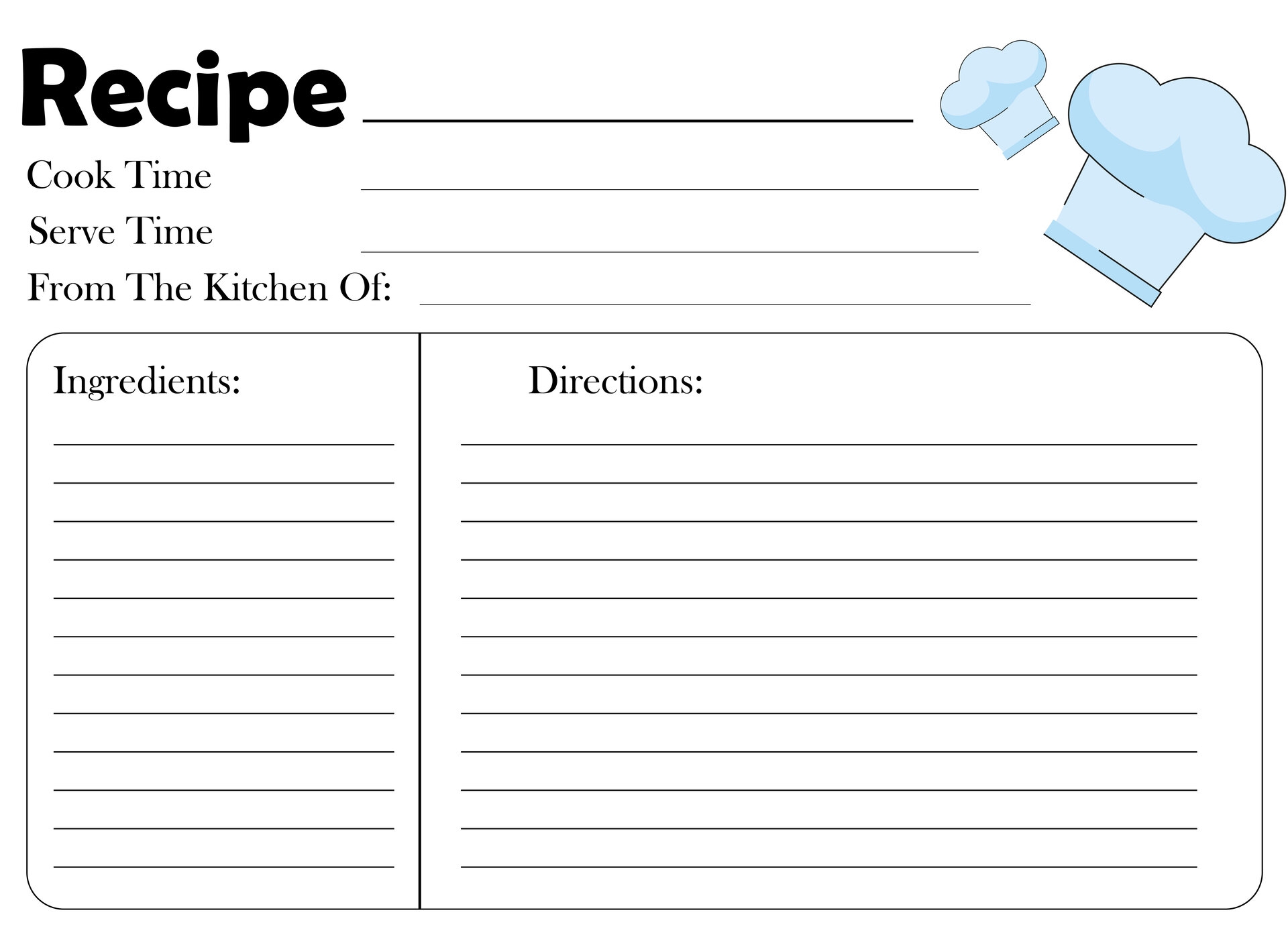 Blank Recipe Cards 10 Free PDF Printables Printablee