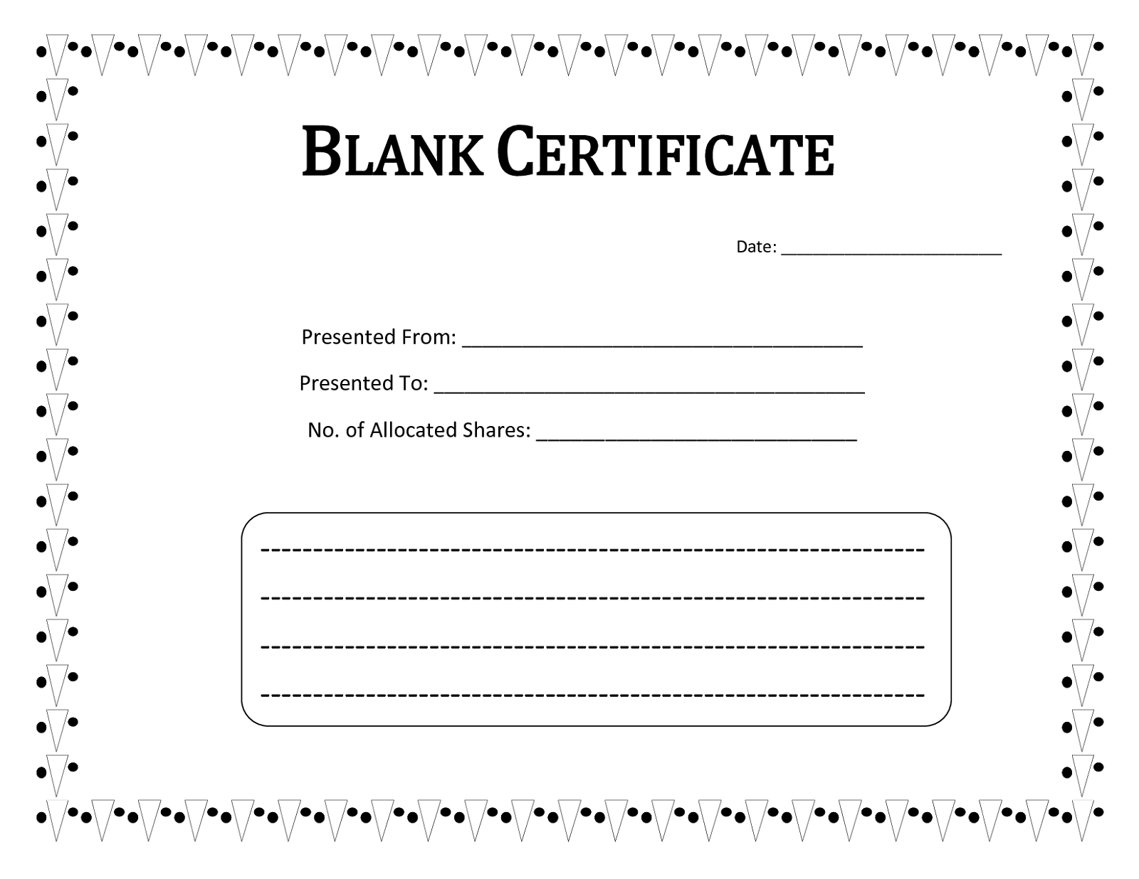 Blank Stock Certificates Free Printables