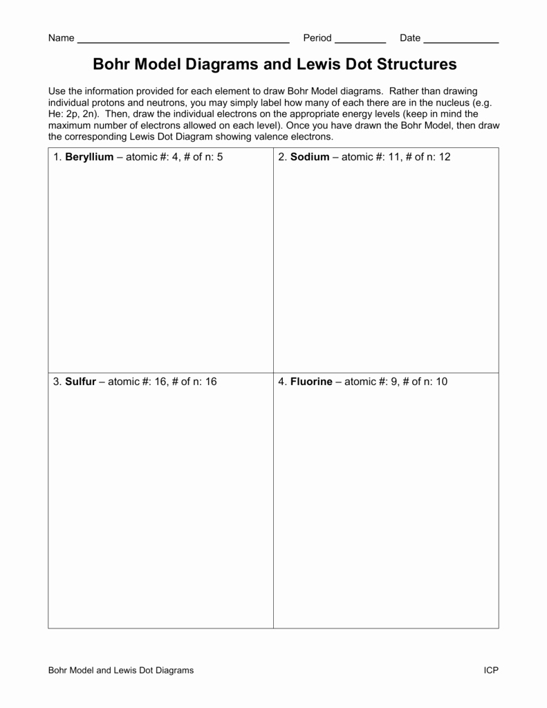 Bohr Atomic Models Worksheet Lovely Bohr Diagrams Worksheet