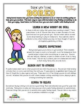 Boredom In Recovery Worksheets