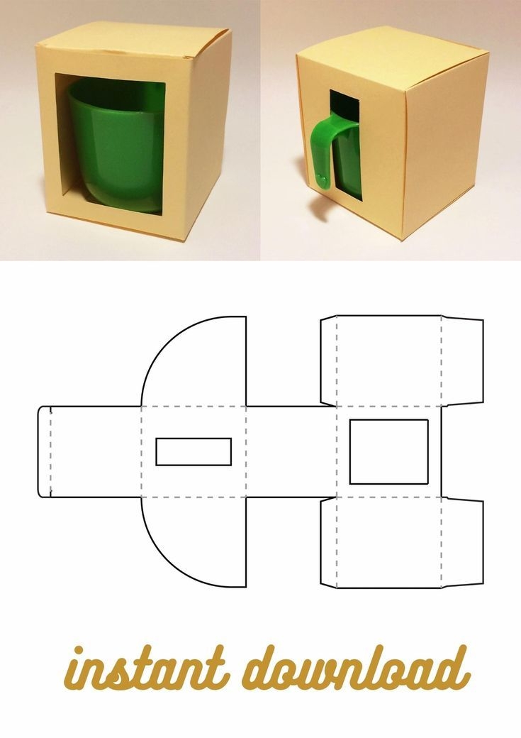 Box Template Mug F96 Gift Box Template Box Template Paper Box Template