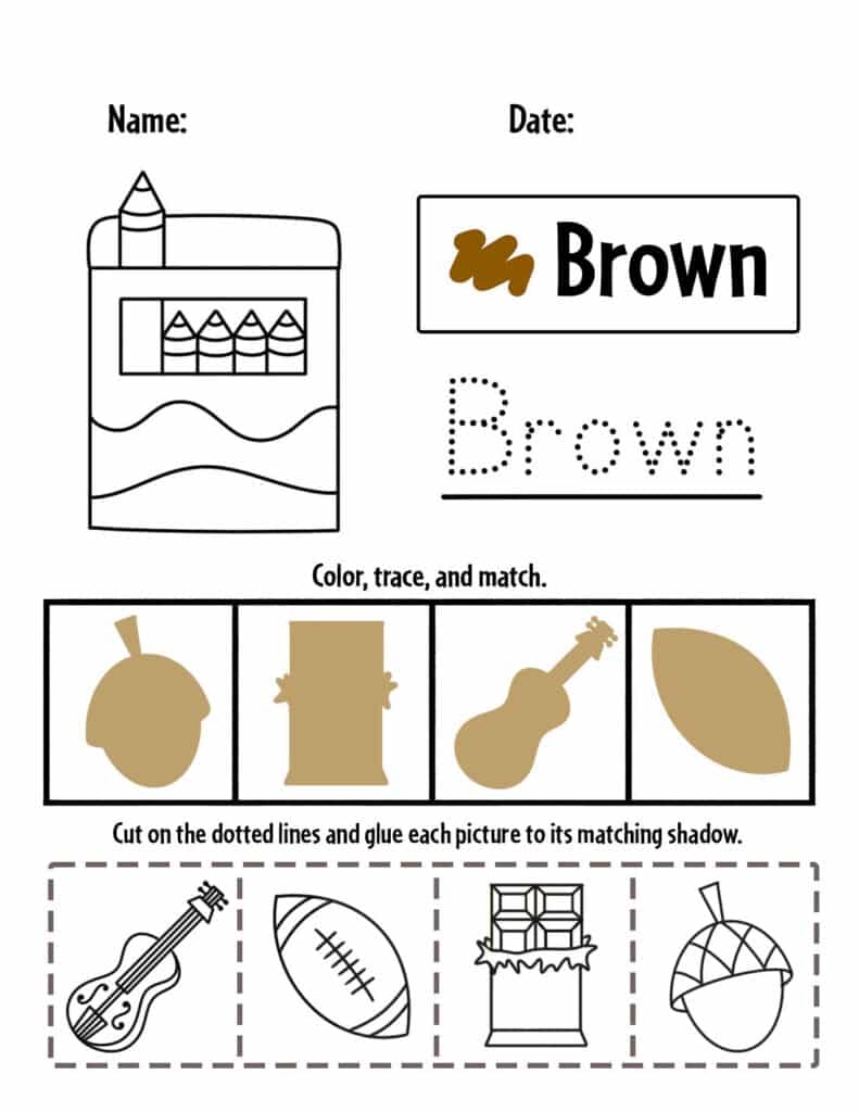 Brown Color Activities And Worksheets For Preschool The 