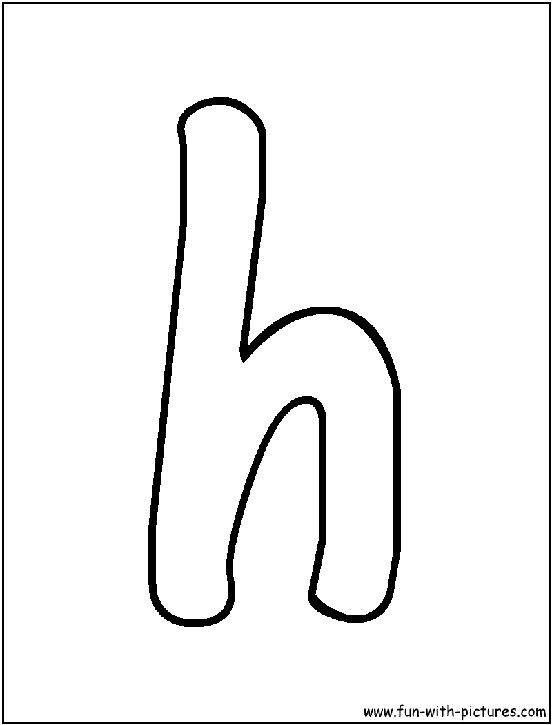 Bubble Letter H Coloring Page